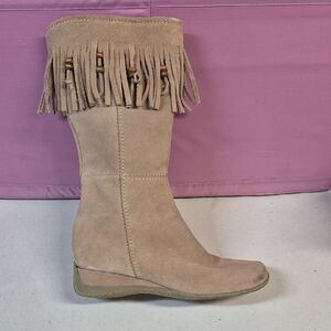 Diana Ferrari Bonnie Size 10 Knee High Taupe Suede Boots